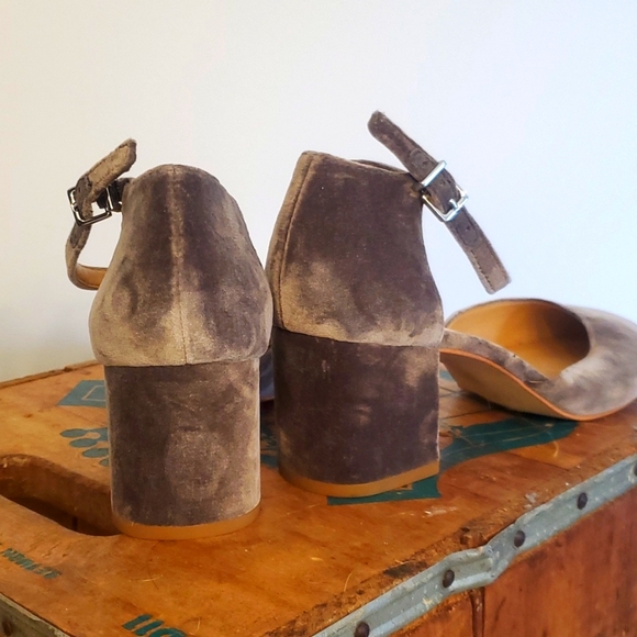J.Crew suede/velvet chunky heel - Picture 3 of 3